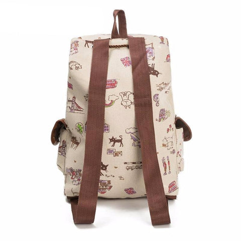 Cat Printed Drawstring Backpack