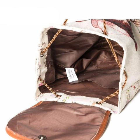 Cat Printed Drawstring Backpack