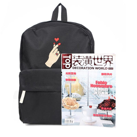 Embroidery Heart Couple Backpacks