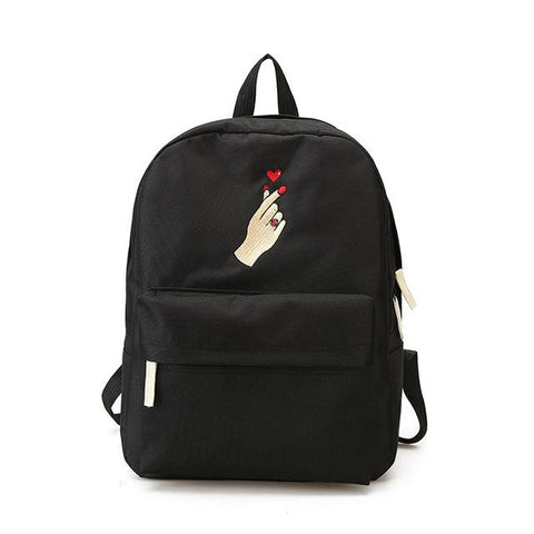 Embroidery Heart Couple Backpacks
