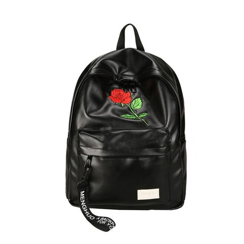 Rose Embroidery Couple Backpack